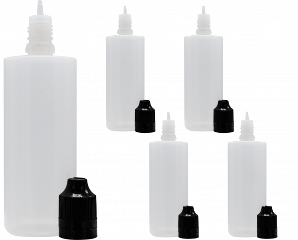 Liquidflasche 100ml PE Flat Top 5er Set Liquidflasche 100ml PE Flat Top 5er Set